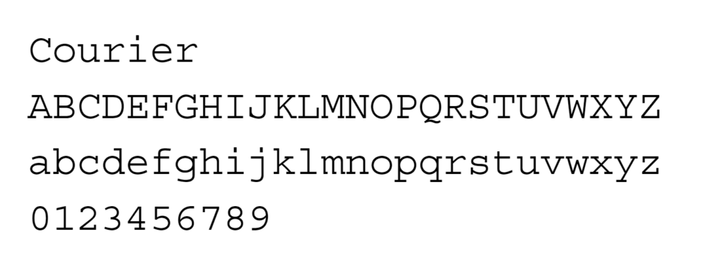 Example of Courier font